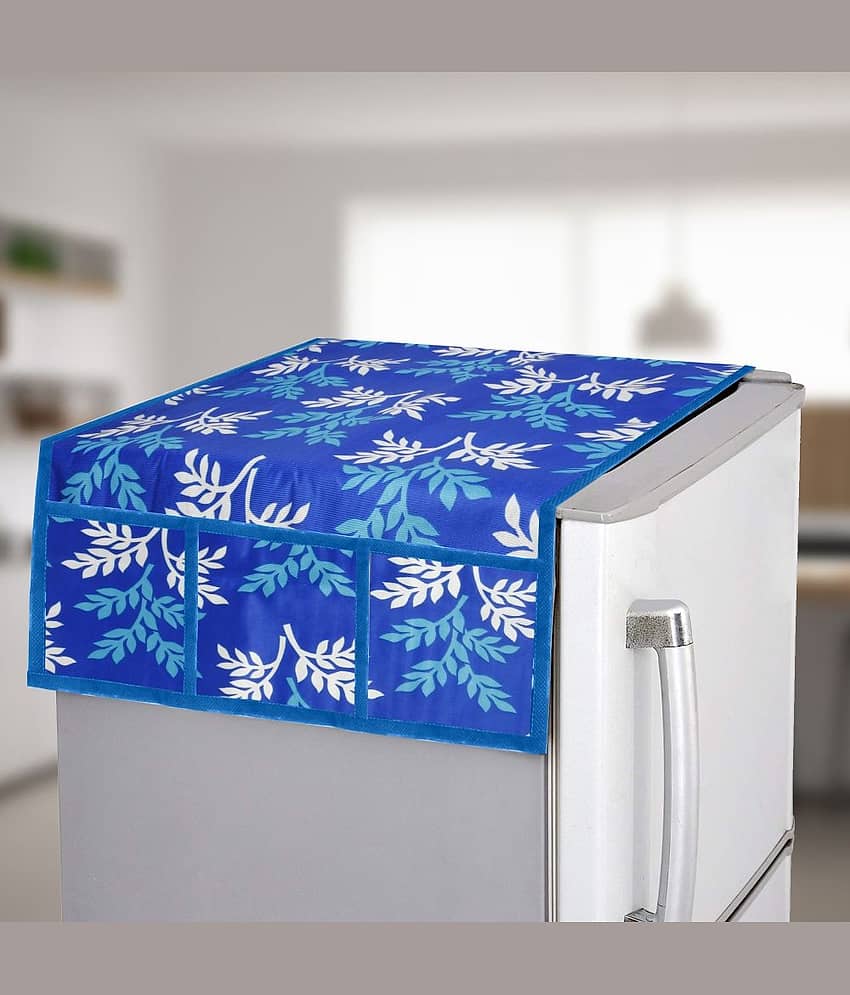 E-Retailer - Blue Polyester Fridge  Top Cover (Pack of 1)