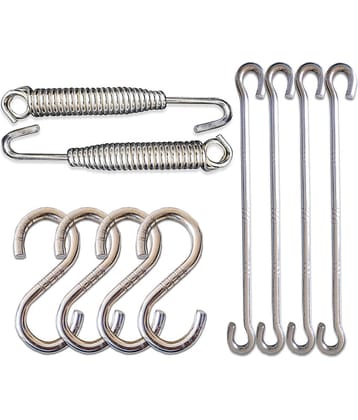 Laxmi Swing Accessories, 4pcs S Hook, 4pcs Jhula,Rod , 2pcs Spring Hook 10 Hand Tool