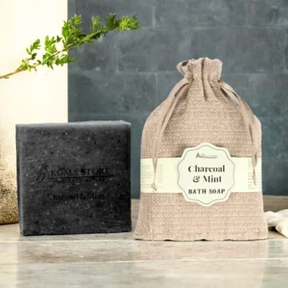 Sulfate & Paraben Free Ayurvedic Charcoal & Mint ColdPressed Bath Soap Detox & Refresh