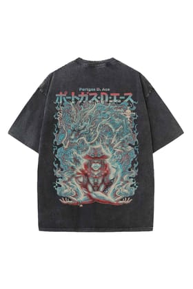 Portas De Ace (One Piece)Designed Vintage Oversized T-shirt-XS