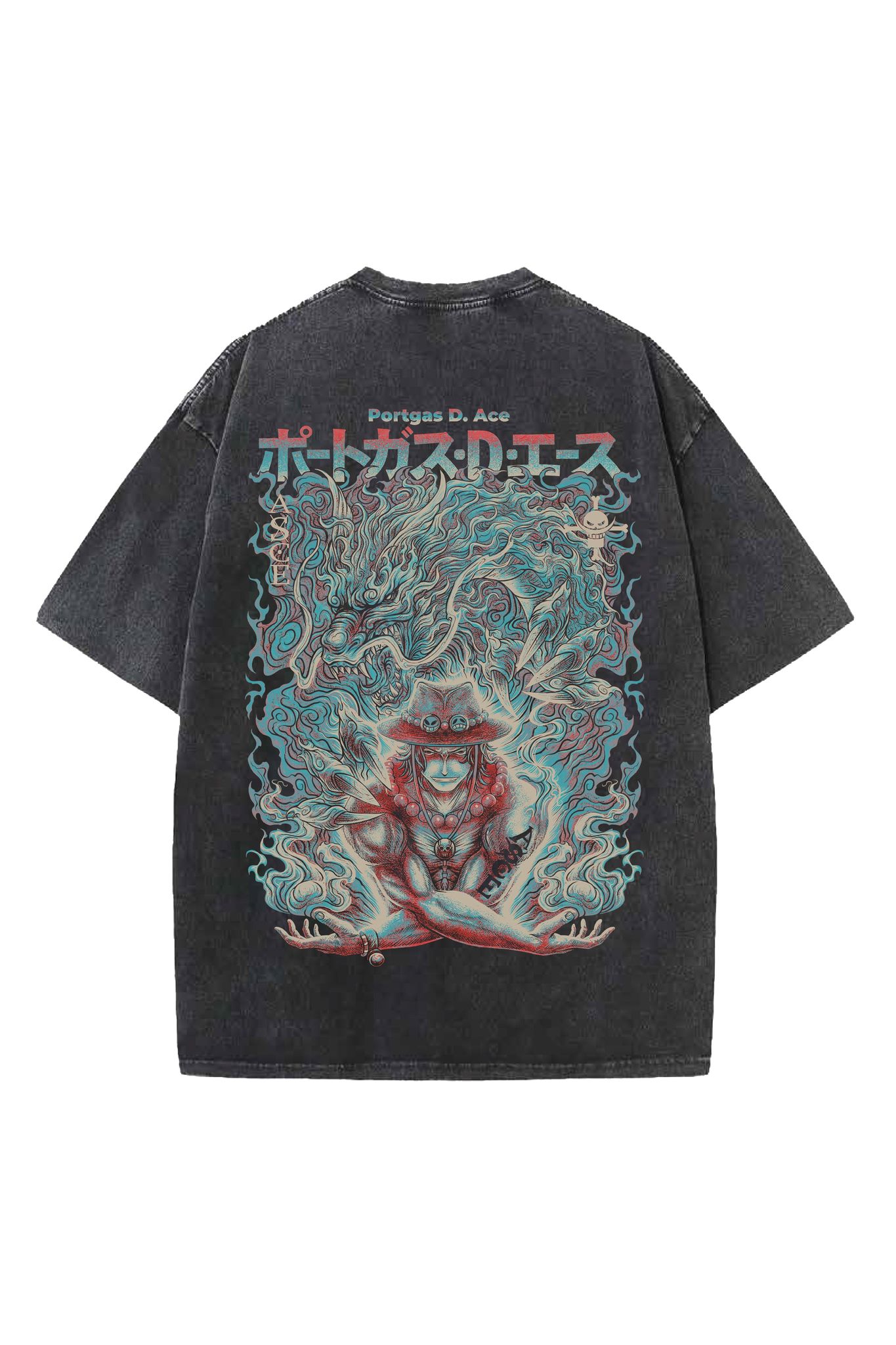 Portas De Ace (One Piece)Designed Vintage Oversized T-shirt-XS