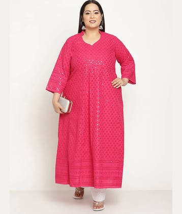 Queenley - Maroon Cotton Women's Flared Kurti ( Pack of 1 )