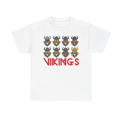 Vikings Premium Cotton T-Shirts with Bold Graphic DTF Prints-L (White)