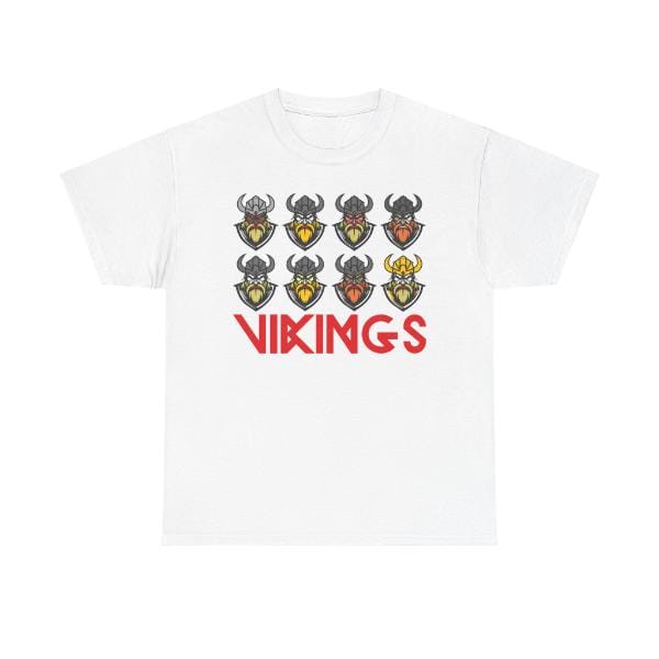 Vikings Premium Cotton T-Shirts with Bold Graphic DTF Prints-L (White)