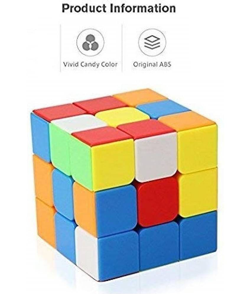 Vihaa Rubik Cube | 3x3x3 High Speed Magic Cube | High Stability, Stickerless, Amazing Stress Reliever Educational Cube Puzzle Game for Kids, Multicolor (1 Piece)