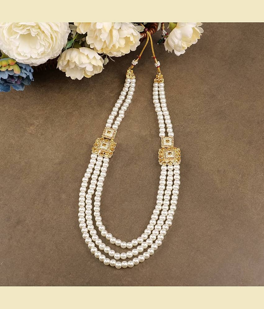 pearl beads Dulha groom sherwani Necklace/Moti Mala for Men for wedding | Exquisite Groom Mala | Perfect for Grooms