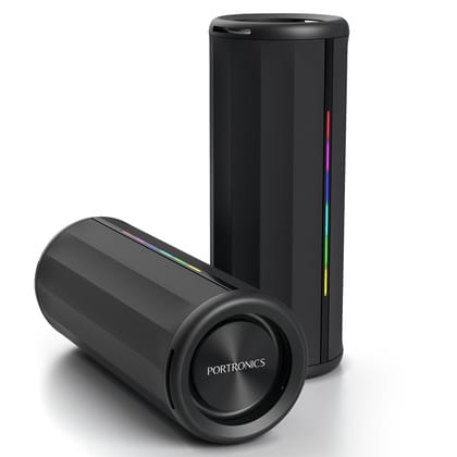 Portronics Nova Bluetooth 5.3V, Upto 5 Hours Playtime, Dual Passive Radiator, RGB LED Strip Lights