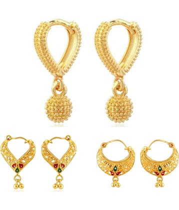 Vighnaharta Twinkling Beautiful Gold Plated Clip on Bucket,basket and Chand Bali earring Combo For Women and Girls -VFJ1179-1392-1395ERG