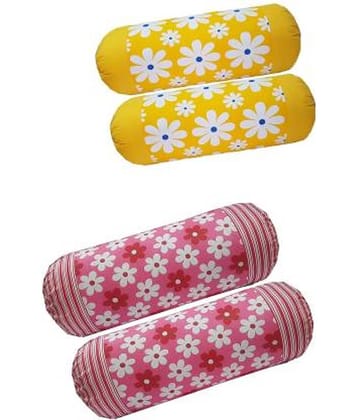 MAHALUXMI COLLECTION Pack of 4 Multi Pillow Cover