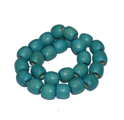 Painted Wooden Beads for Jewelry Making , BWWB-106-Per Packet of Approx 25 Pcs / 18X17 MM / Teal