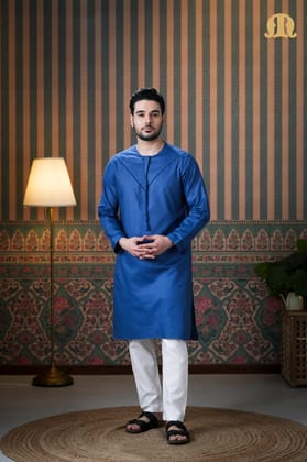 Emrati Kurta Set Blue for Men-S