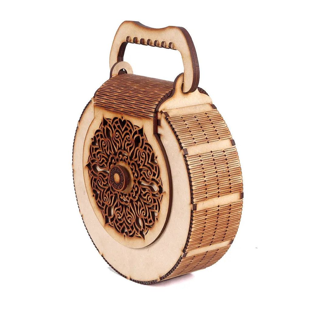 Handmade Wooden Handbag Purse - Unique Rakhi Gift for Sister