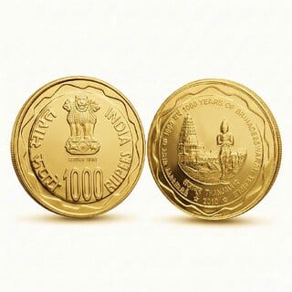 50 Grams 1000 Rupees 2010 Brihadeeswarar Temple Gold-plated Fantasy Collection