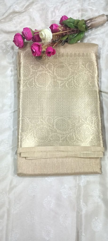 Golden Tissue Brocade Fabric
