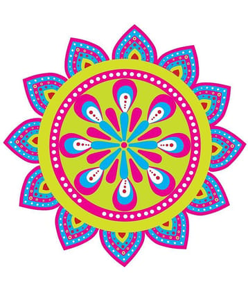 Decor Villa Rangoli Floor Sticker Festive Sticker ( 40 x 40 cms )