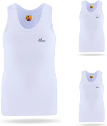 Renox Pack of 3 Boys Cotton Vest ( White )