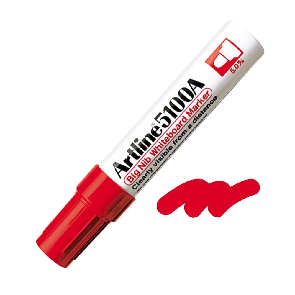 Artline 5100A Big Nib Whiteboard Marker Pack of 12 (Red Colours) | Popular Choice For Writing On Whiteboards