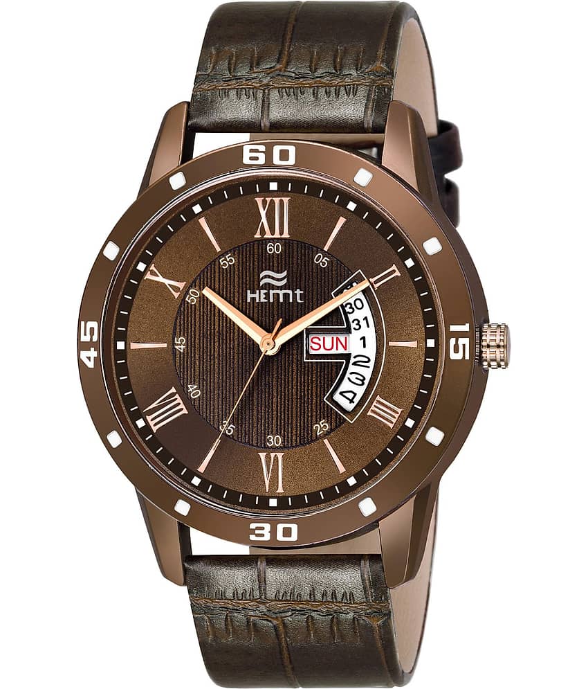 Hemt Brown Leather Analog Men's Watch