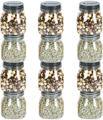 PearlPet SpaceSaver-GreenCap Plastic Green Multi-Purpose Container ( Set of 12 )