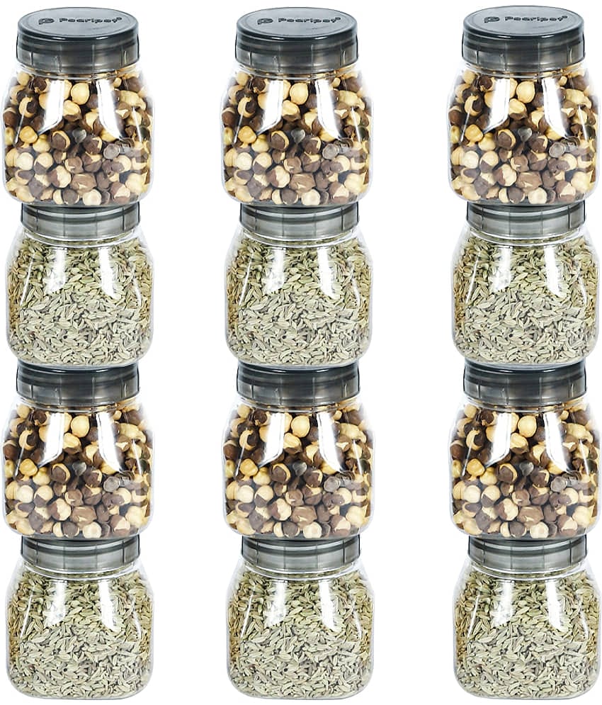 PearlPet SpaceSaver-GreenCap Plastic Green Multi-Purpose Container ( Set of 12 )