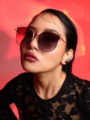 Metallic Cateye Sunglasses-Sunglass