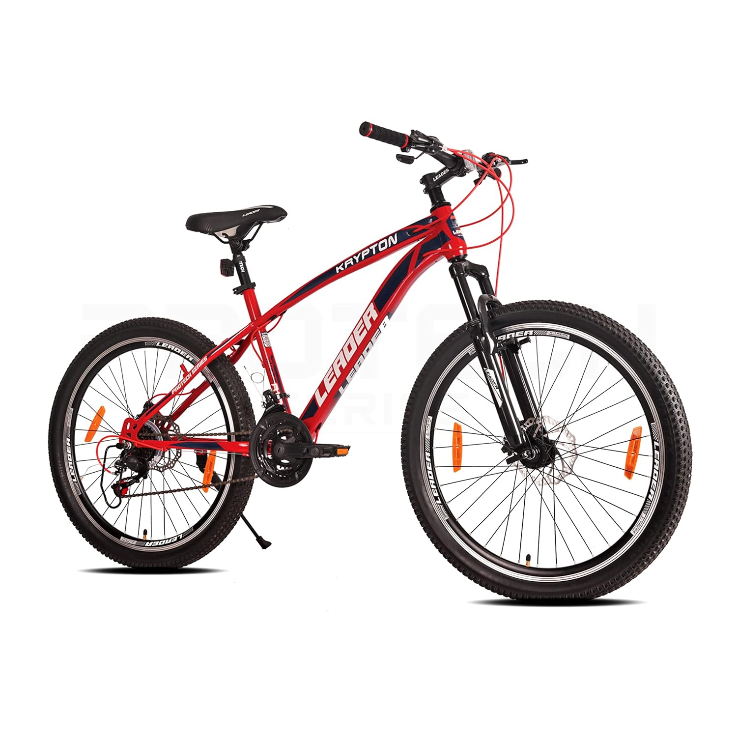 Leader Krypton 26T 21 Speed MTB Cycle With Dual Disc Brake And Front Suspension 26 T Hybrid Cycle/City Bike (21 Gear, Red)