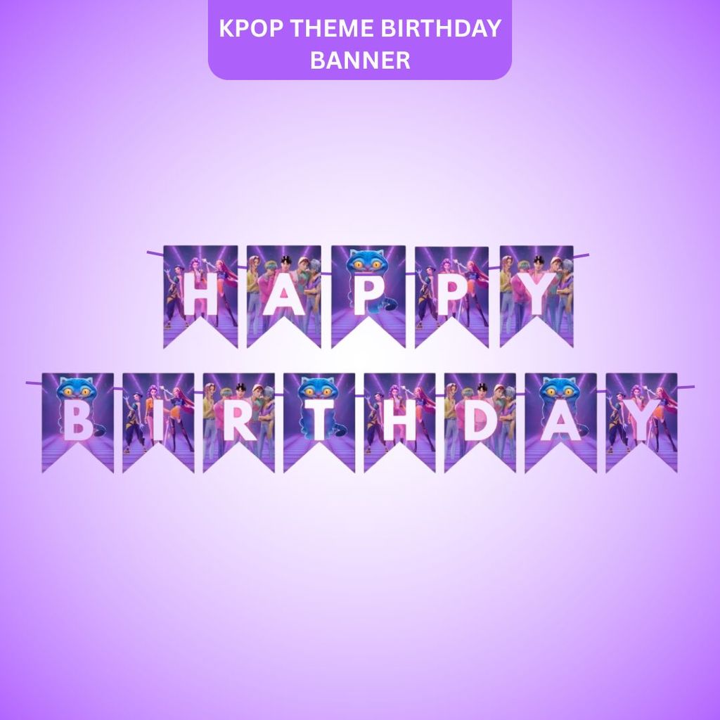 K POP Theme Birthday Banner - 9FT - Party and Festive Needs | Buy online on ZillyBuy