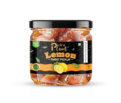Pickle Planet Lemon - Sweet Pickle | Homemade Pickle | Authentic, Tangy & Delicious Taste | No Artificial Color and Flavors | Gluten Free | Mithe Nimbo ka achar (250g)