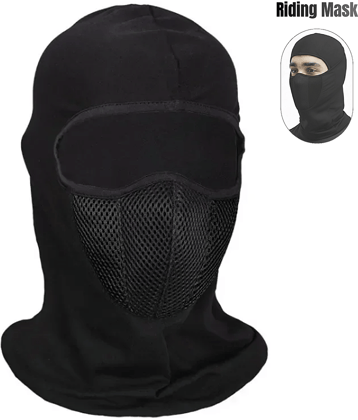 Aksmit Full Cover Face Mask Cotton Fabric Bike Riding Washable Dust Protection Balaclava For Men Women Neck Gaiter Helmet Liner Pack of 1
