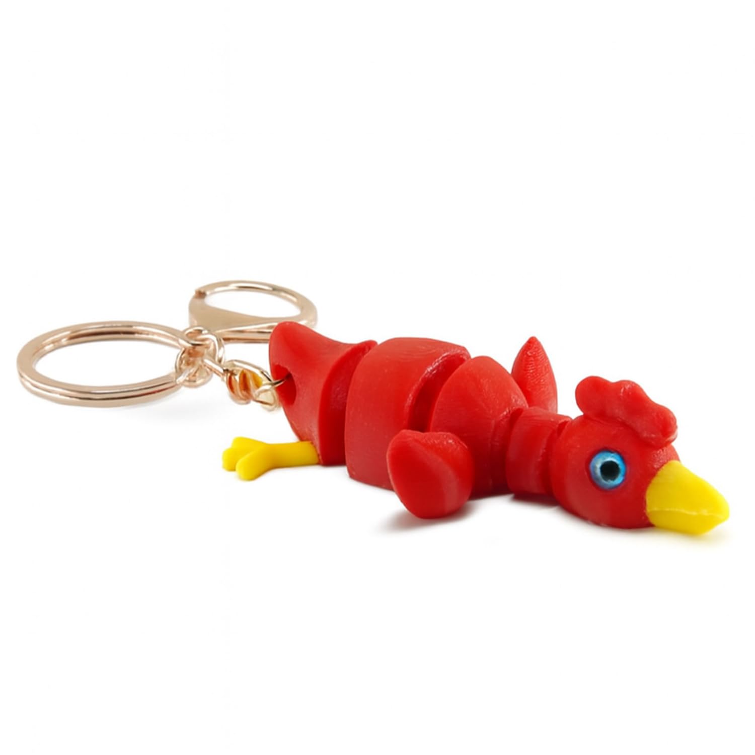 Vinglits Farm Buddies 3D Printed Keychains – Articulated Animal Toys, Pocket-Friendly Keyrings, Stress Relief Desk Toys for Kids & Adult (Kiki – The Rooster, Medium)