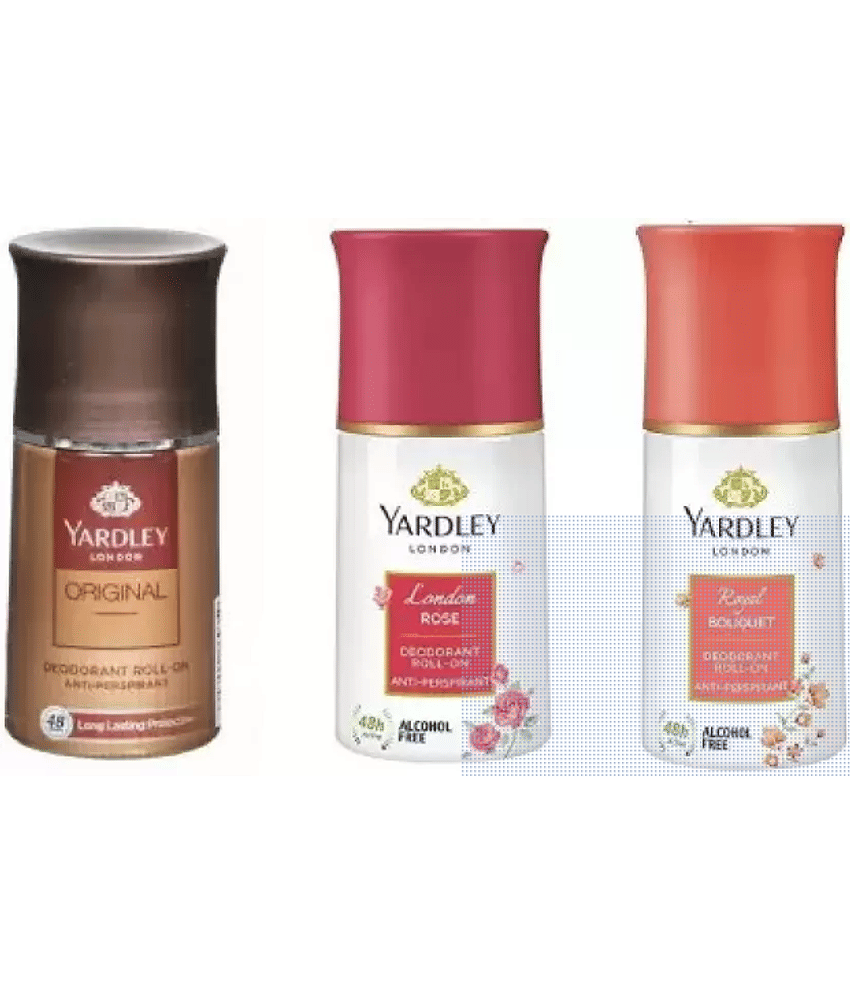 Yardley London Original,Royal Bouquet ,London Rose Deodorant Roll-on Deodorant Roll-on - For Men & Women  (50 ml each, Pack of 3).