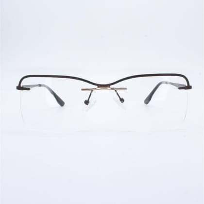 Lensoz Elite X Luxe Rimless Geometric 3 - Narrow - Deep Brown