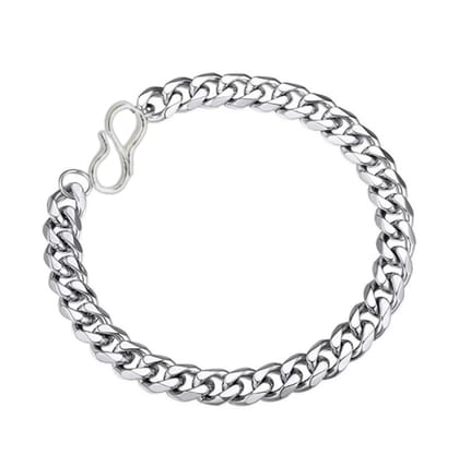 Evordlss Golden Curb Chain Bracelet, 20 Cm Length, Silver Plated, for Men & Boys (Pack of 1)