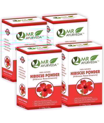 MR Ayurveda 100% Natural Hibiscus Powder Hair Scalp Treatment 400 g Pack of 4