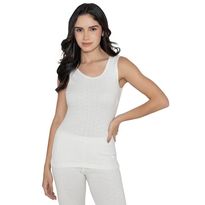 Vami Sleeve- less Thermal Top For Women in Off- White  Color S