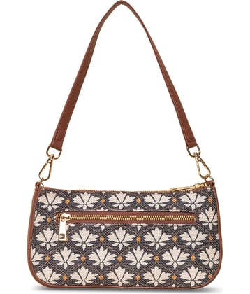 Zouk Shoulder Bag Jute Set of 1 ( Black )