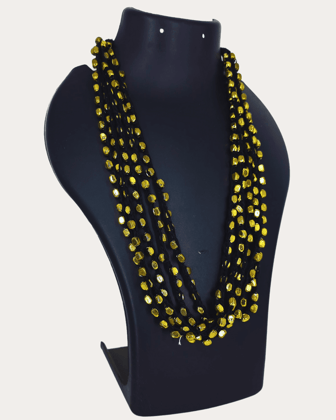 Oxidize Seed Bead Layerd Necklace-Gold