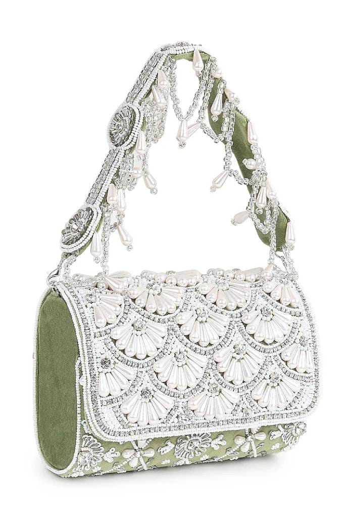 Green Premium Suede Flap Bag