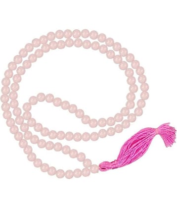 Rose quartz stone mala 108 + 1 prayer beads mala for romance and relationship