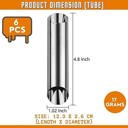 NIDY® 12 Pcs DIY Non-Stick Stainless Steel Baking Cones & Tubes Set. Spiral Horn Pastry Cream Roll Tubes/Cake Cone Mold/Cannoli Forms/Ice Cream Roll/Funnel Shape/Kitchen/Party