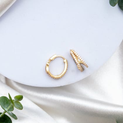 Harmony Hoops Sterling Silver Earrings-Gold
