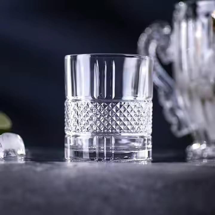 Whiskey Glasses Transparent Tumblers, Perfect for Scotch, Bourbon, Wine, Cocktails (Set of 6; 310 ml)