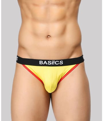 BASIICS By La Intimo - Yellow BCSBR02 Spandex Mens Briefs ( Pack of 1 ) - None