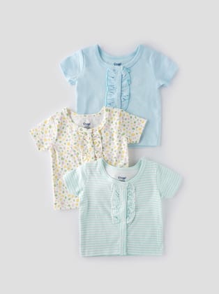 Super Comfy Jhabla Combo for Justborn Girls - 3PCS-0-1 M