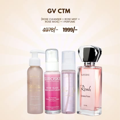 GV CTM ( ROSE CLEANSER + ROSE MIST + ROSE MOIS ) + 1 PERFUME-Afreen