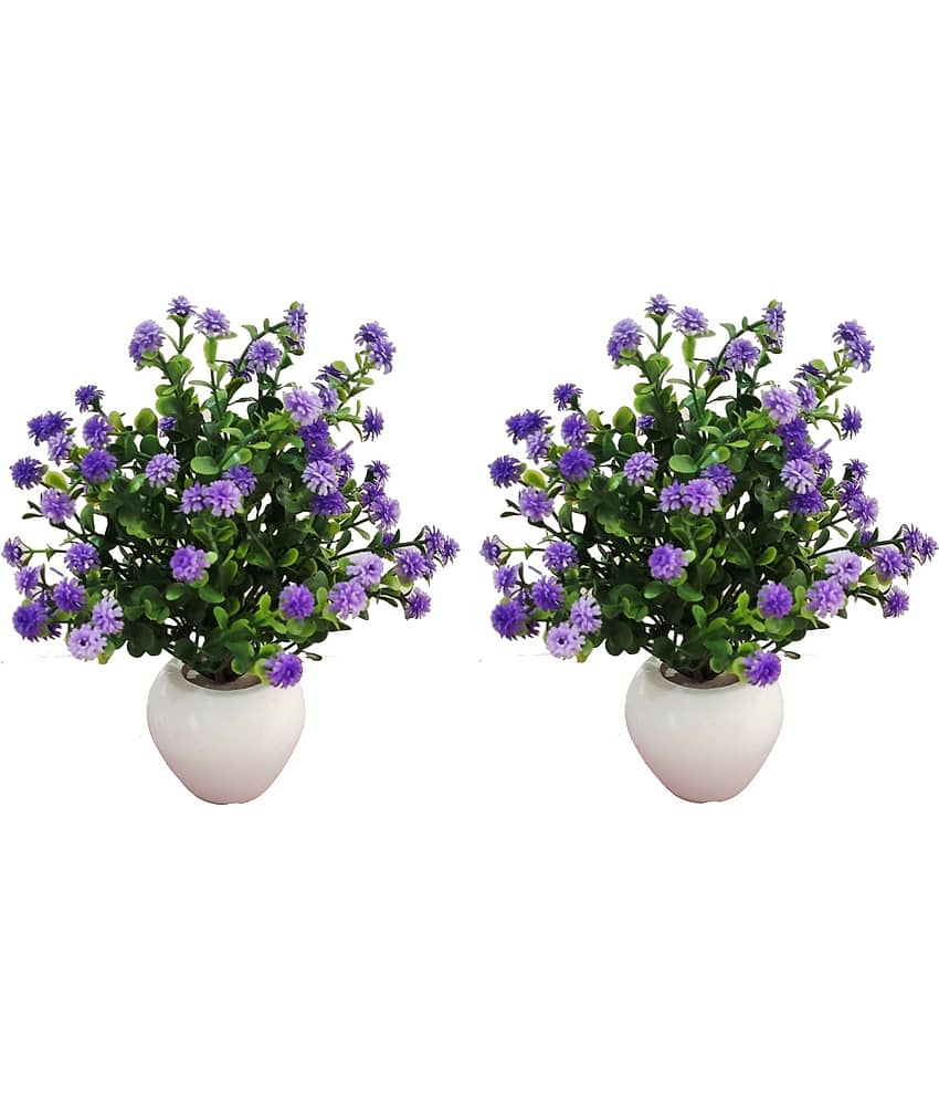 BAARIG - Blue Daisy Artificial Flower ( Pack of 2 )
