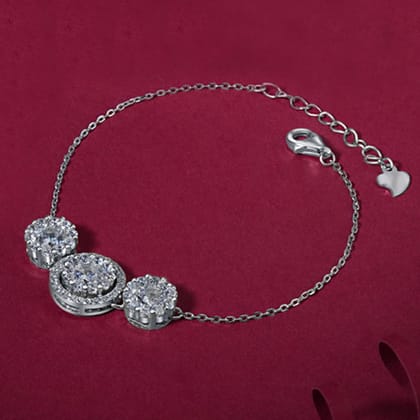 Manasi Silver Bracelet for Women with Zirconia