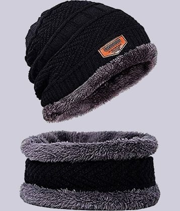 Infispace Black Cotton Women's Cap ( Pack of 1 )