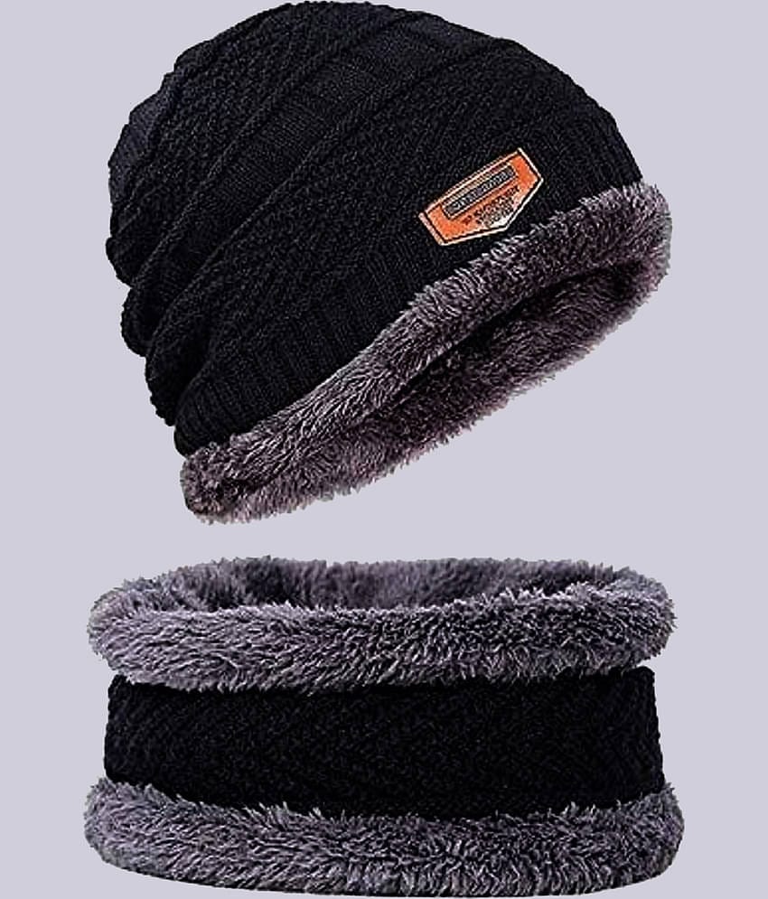 Infispace Black Cotton Women's Cap ( Pack of 1 )
