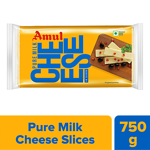 Amul Cheese Slices - Rich In Protein, Wholesome, No Added Sugar, 750 g (50 Slices)